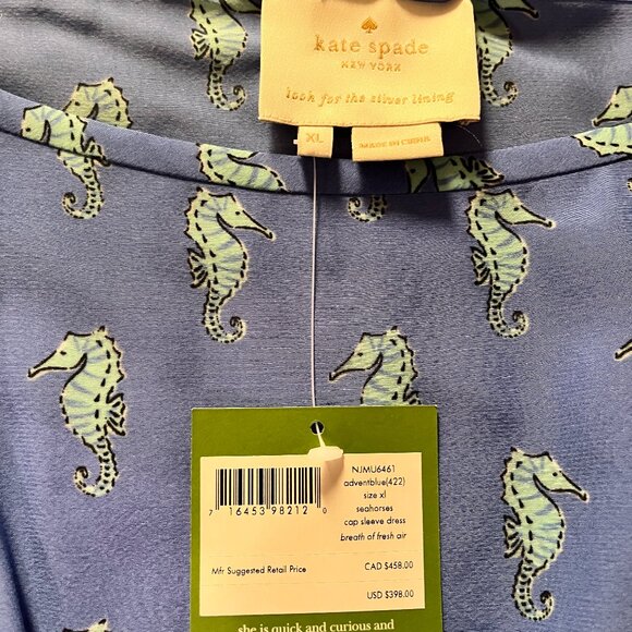 Blue Seahorse Kate Spade Dress - Picture 3 of 3